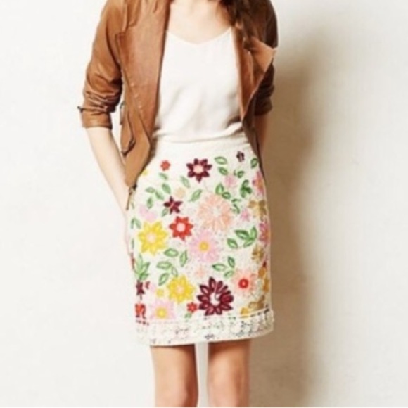 Anthropologie Maeve Embroidered Lace Skirt - Picture 8 of 8